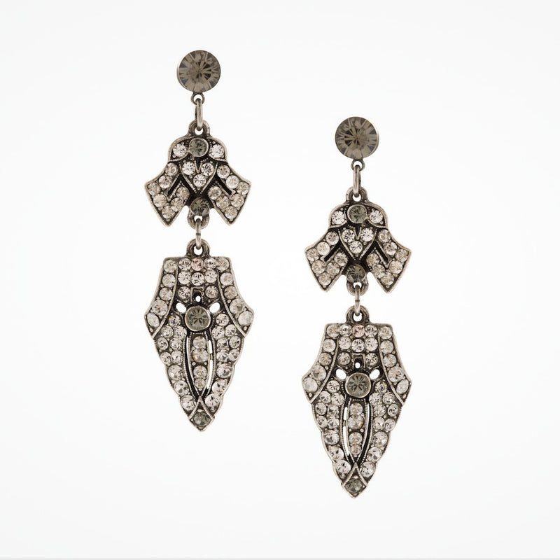 Vintage deco dagger medium drop  earrings (EA4939) - Liberty in Love