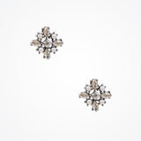 White pearl encrusted star cross lobe earrings (EA5094) - Liberty in Love