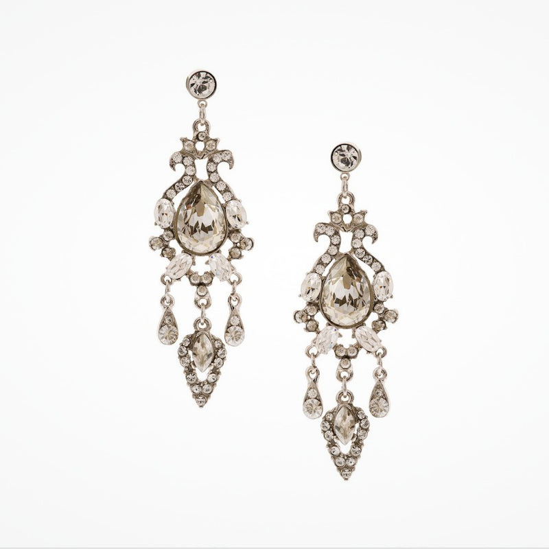 Long drop cabochon pendant tassel earrings (EA5457) - Liberty in Love