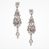 Clear crystal long drop vintage chandelier earrings (EA5589) - Liberty in Love