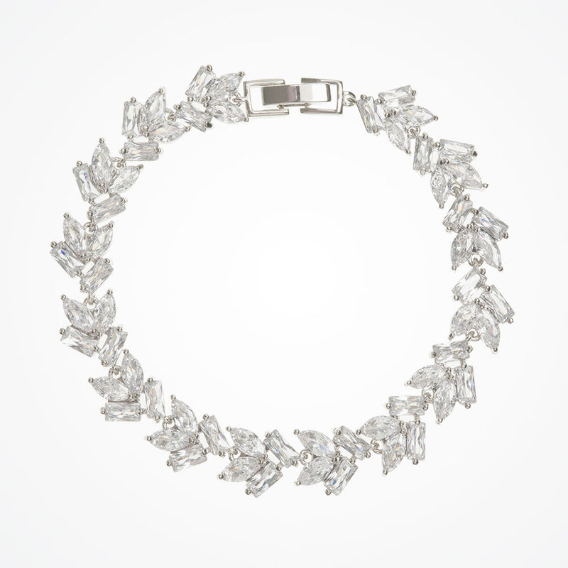 Edith splayed crystals and leaves bracelet - Liberty in Love
