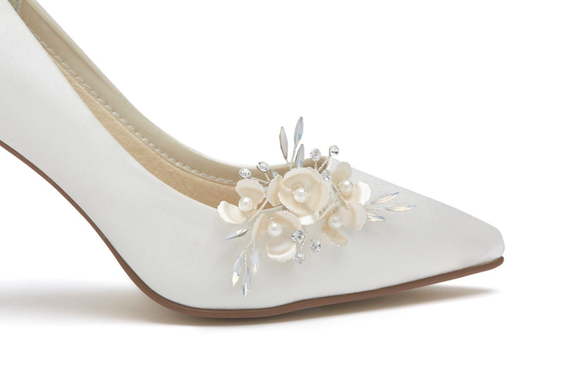 Elara enamelled blossom floral wedding shoe clips - Liberty in Love