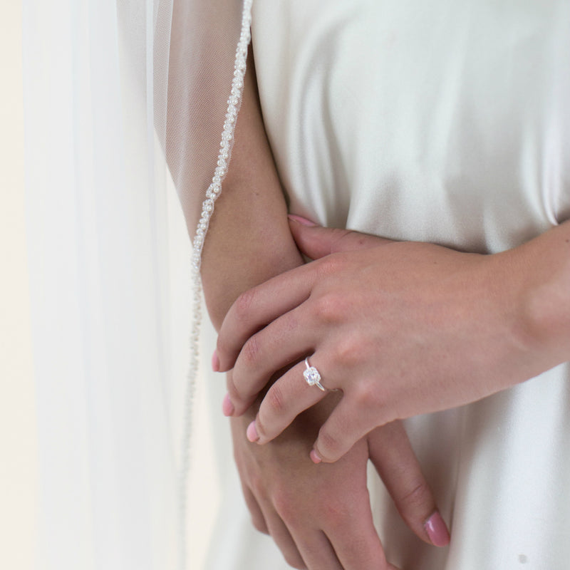 Elderflower pearl edge veil - Liberty in Love