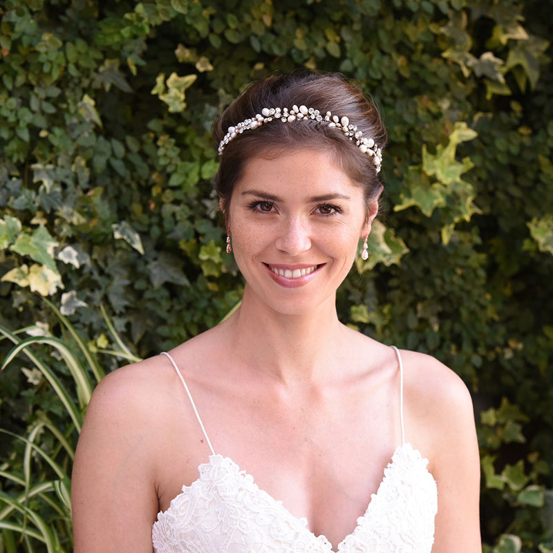 Eleanora rose gold pearl and crystal hair vine - Liberty in Love