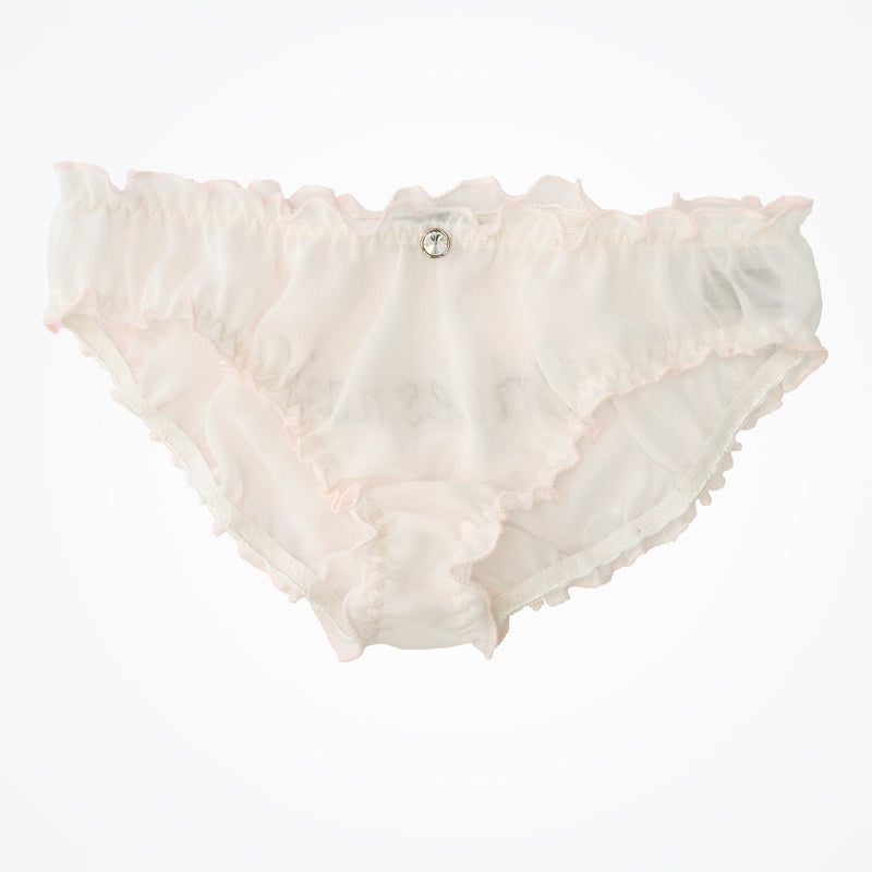 Bridesmaid knickers in 'powder puff' pink silk chiffon and silver embroidery - Liberty in Love
