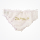 Bridesmaid knickers in 'sugar lilac' silk chiffon and gold embroidery - Liberty in Love