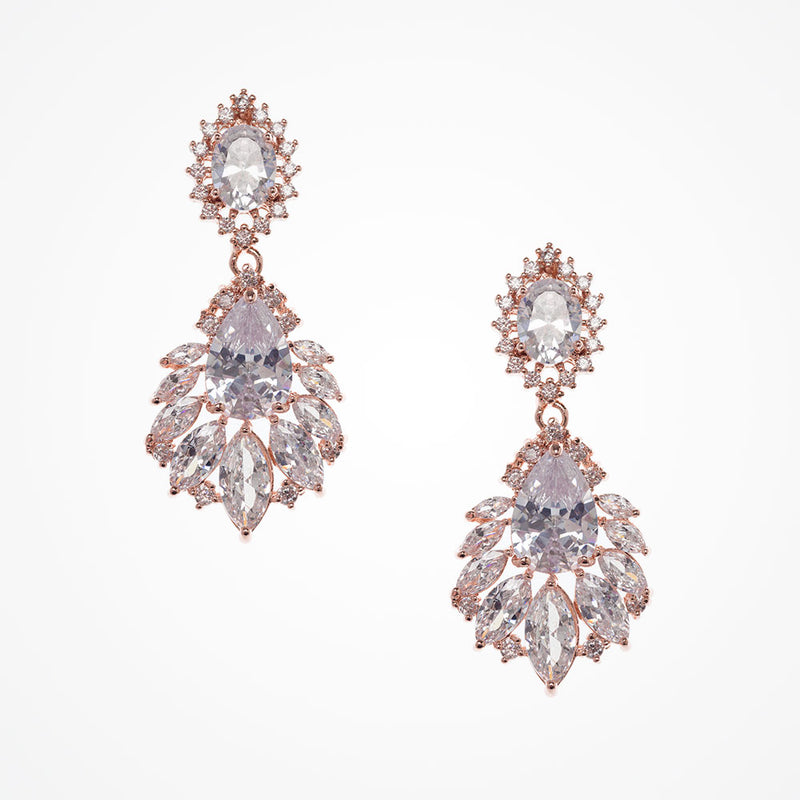 Ember CZ drop earrings (rose gold) - Liberty in Love