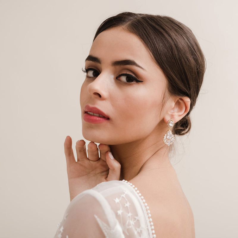 Ember CZ drop earrings (gold) - Liberty in Love
