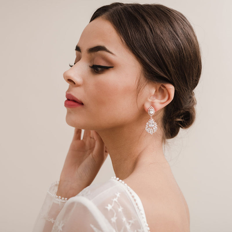 Ember CZ drop earrings (rose gold) - Liberty in Love