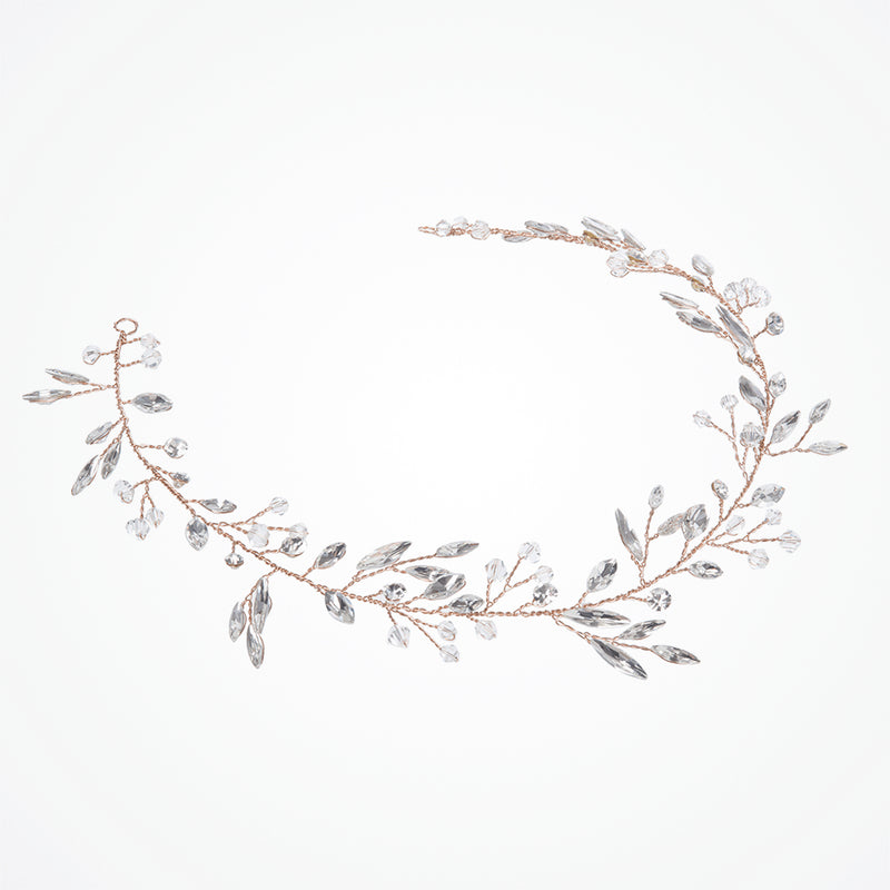 Ember dream rose gold crystal hair vine - Liberty in Love