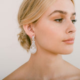 Emilia floral crystal bridal statement earrings - Liberty in Love