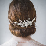 English violet crystal blossoms and sprigs comb (silver) - Liberty in Love