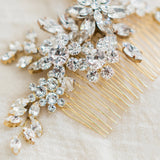 English violet crystal blossoms and sprigs comb (silver) - Liberty in Love
