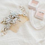 English violet crystal blossoms and sprigs comb (silver) - Liberty in Love