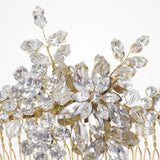 English violet crystal blossoms and sprigs comb (gold) - Liberty in Love