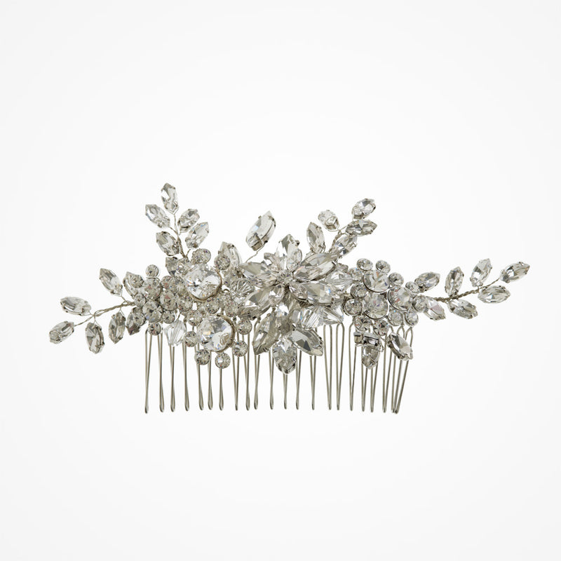 English violet crystal blossoms and sprigs comb (gold) - Liberty in Love