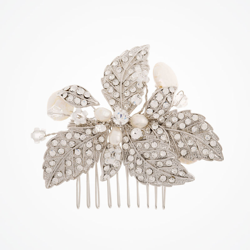 Piper crystal fan bridal hair comb - Liberty in Love