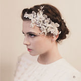 Cosette ethereal floral lace beaded headdress - Liberty in Love