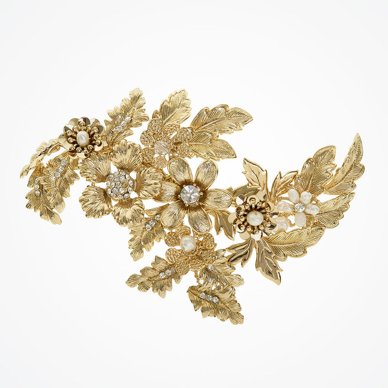 Everett golden blossoms and leaves hair clip - Liberty in Love