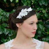 Evita pearlised sequin beaded floral headpiece - Liberty in Love