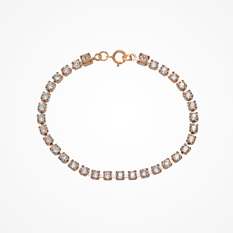 Golden crystal embellished rose gold bracelet - Liberty in Love