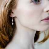 Golden CZ and pearl drop earrings (rose gold) - Liberty in Love