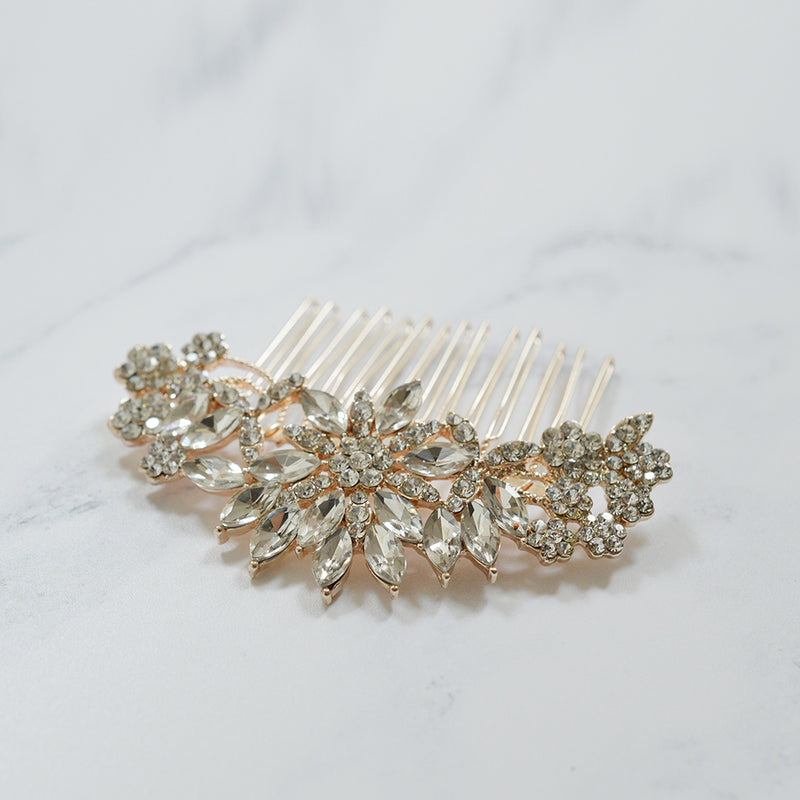 Fallon crystal rose gold hair comb - Liberty in Love