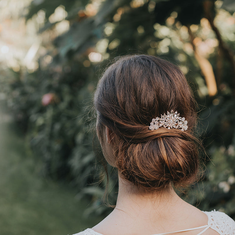 Fallon crystal rose gold hair comb - Liberty in Love
