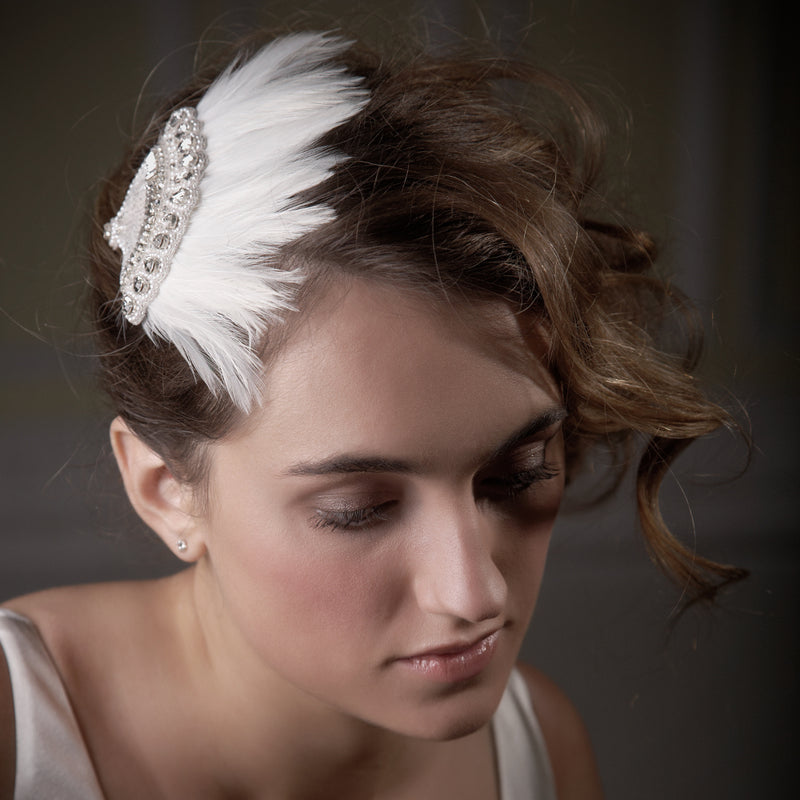 Feather trimmed fan comb - Liberty in Love