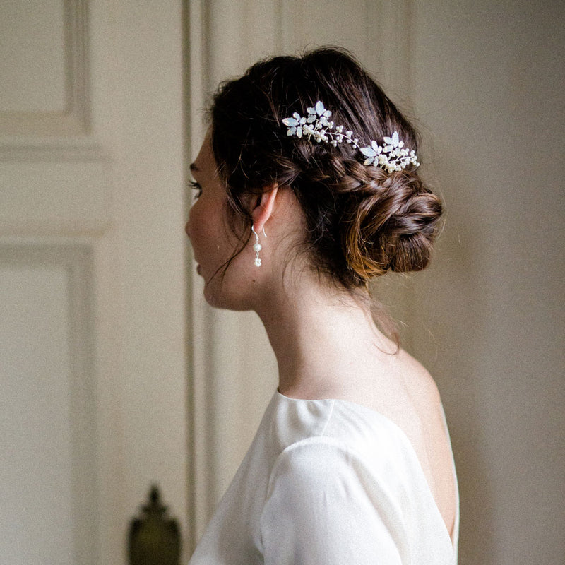 Fern opal crystal and pearl floral hair pin - Liberty in Love