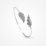Fern pave zirconia crystal leaf design bangle - Liberty in Love