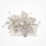 Ferrera floral crystal embellished bridal hair comb - Liberty in Love