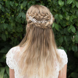 Firenza rose gold crystal blossoms and leaves hair vine - Liberty in Love
