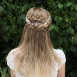Firenza rose gold crystal blossoms and leaves hair vine - Liberty in Love