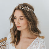Fleur pearl blossom and buds gold hair vine - Liberty in Love