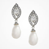 Floating crystal teardrop pearl earrings - Liberty in Love