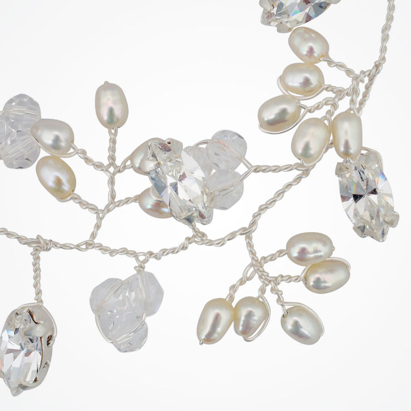 Flora pearl and crystal bridal cuff - Liberty in Love