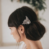 Flynn crystal embellished flower and leaves hair pin - Liberty in Love