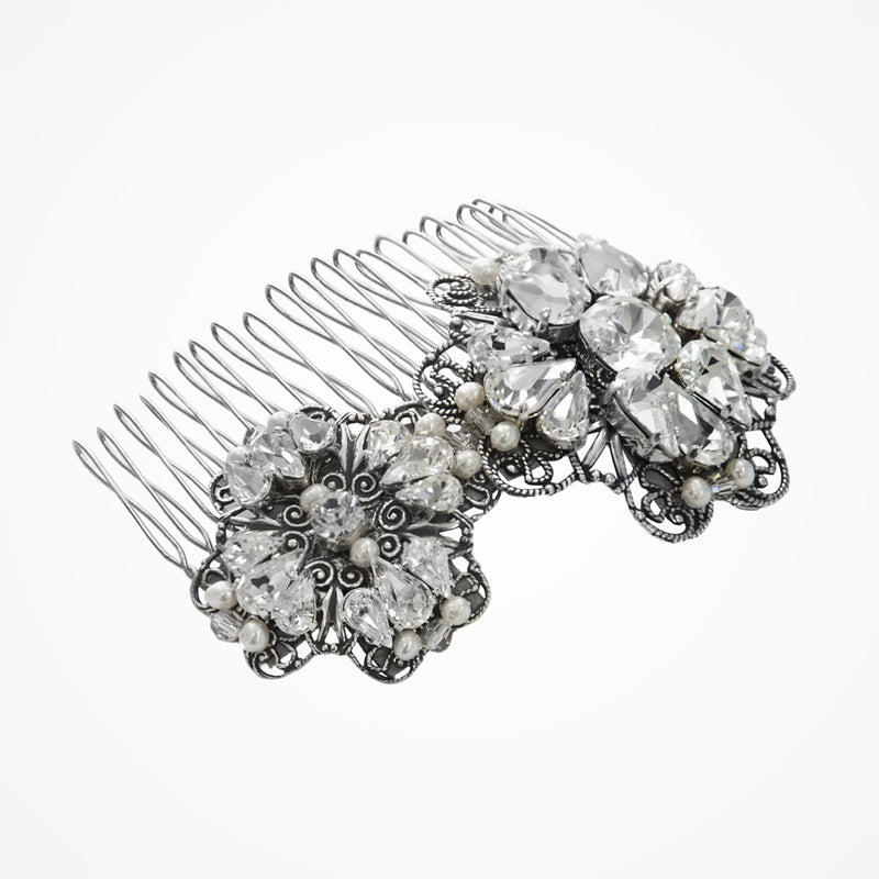 Forever crystal filigree bridal hair comb (large) - Liberty in Love