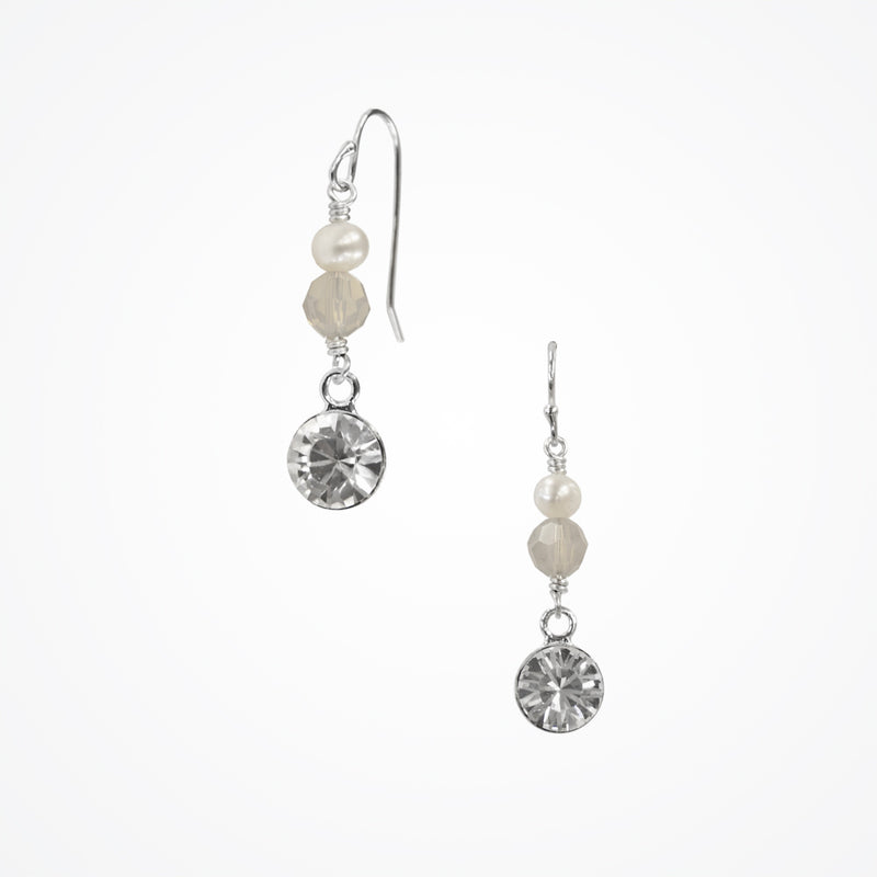 Love pearl and sand opal crystal earrings - Liberty in Love