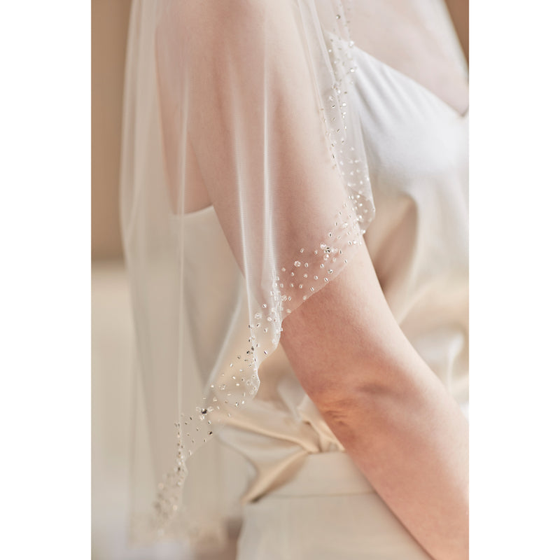 Foxglove beaded edge veil - Liberty in Love