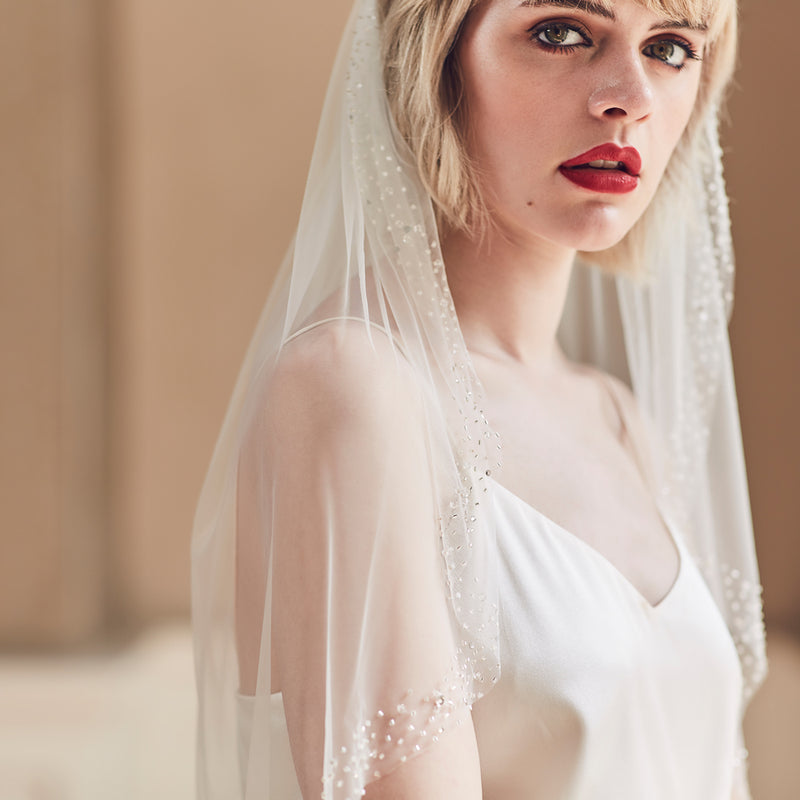 Foxglove beaded edge veil - Liberty in Love