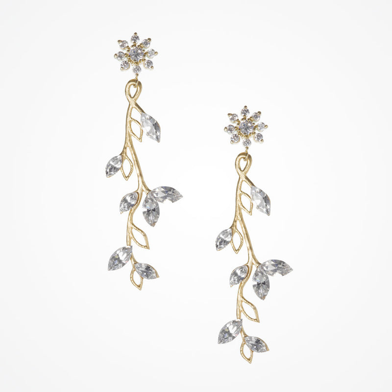 Foxglove gold vine crystal earrings - Liberty in Love