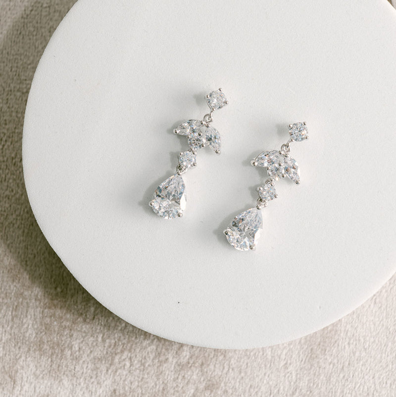 Francisca crystal floral teardrop earrings - Liberty in Love
