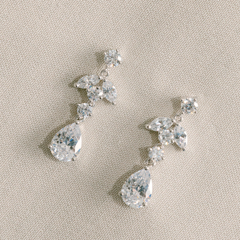 Francisca crystal floral teardrop earrings - Liberty in Love