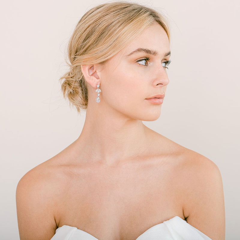 Francisca crystal floral teardrop earrings - Liberty in Love
