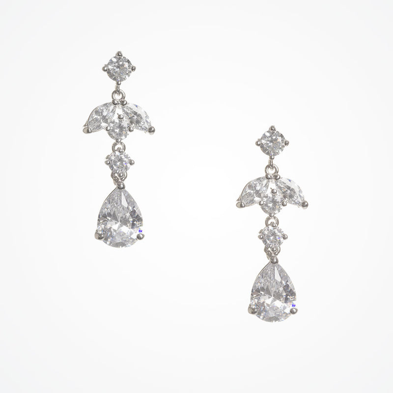 Francisca crystal floral teardrop earrings - Liberty in Love