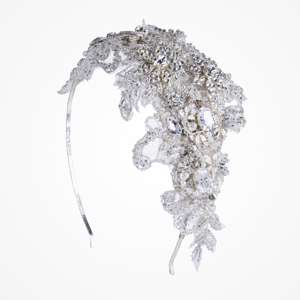 Gianna beaded lace bridal headdress