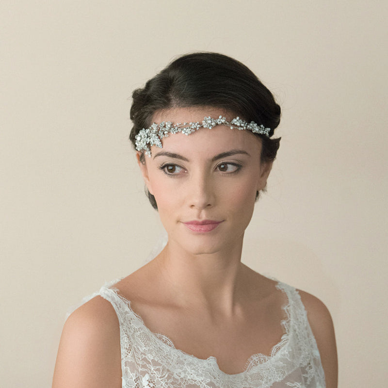 Gizelle crystal and pearls floral hair vine - Liberty in Love