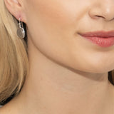 Glimmer grey chalcedony square earrings - Liberty in Love